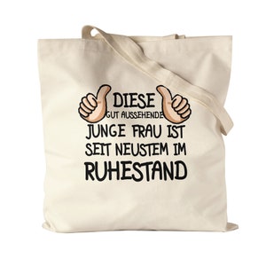 Rentnerin Jutebeutel Stoffbeutel Canvas Rente Lustig Spruch Ruhestand Rentner Pension