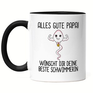 Happy Dad Wishes You Your Best Swimmer Mug Black Father&#39;s Day Gift Funny Motif Son Gift Idea