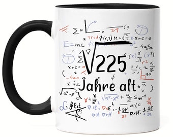 Root of 225 Years Old Mug Black 15th Birthday Humorous Motif as Birthday Gift Gift Idea