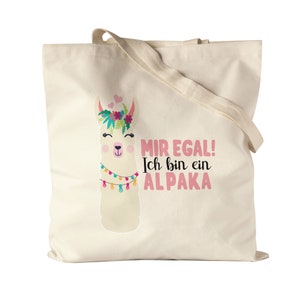 Mir Egal Ich Bin Ein Alpaka Jutebeutel Stoffbeutel Canvas Süßes Alpaka Motiv Geschenkidee Alpaka-Fans
