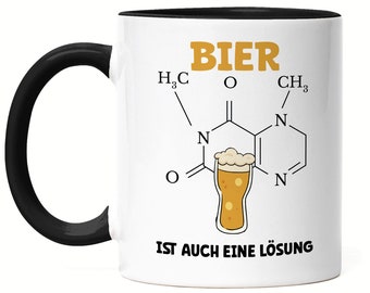 Beer Is Also A Solution Cup Black Foam Beer Mug Half Beer Alcohol After Work Wheat Yeast Hops Alcoholic