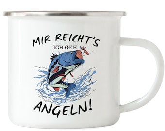 Mir Reichts Ich Geh Angeln Emaille Tasse Angler Angeln Fische Angelzubehör Geschenkidee