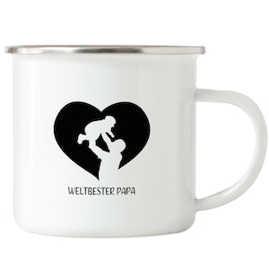 Taza esmaltada con el mejor papá del mundo que dice amor Idea de regalo para el día del padre Mejor papá papá