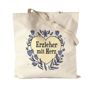 Educator with Heart Jute Bag Fabric Bag Canvas Gift Idea To Say Thank You Best Educator