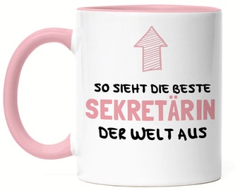 This is what the best secretary looks like mug pink work colleague farewell gift office assistant