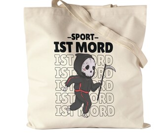 Sport Is Murder Cloth Bag Jute Bag Canvas Unsporting Laziness Movement Comfortable Grim Reaper Death Axe Scythe Sports Hate