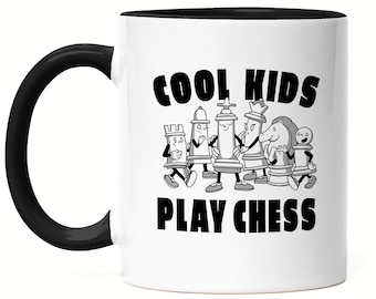 Cool Kids Play Chess Mug Black Chess Player Chessboard Chess Gift Idea For Chess Fans