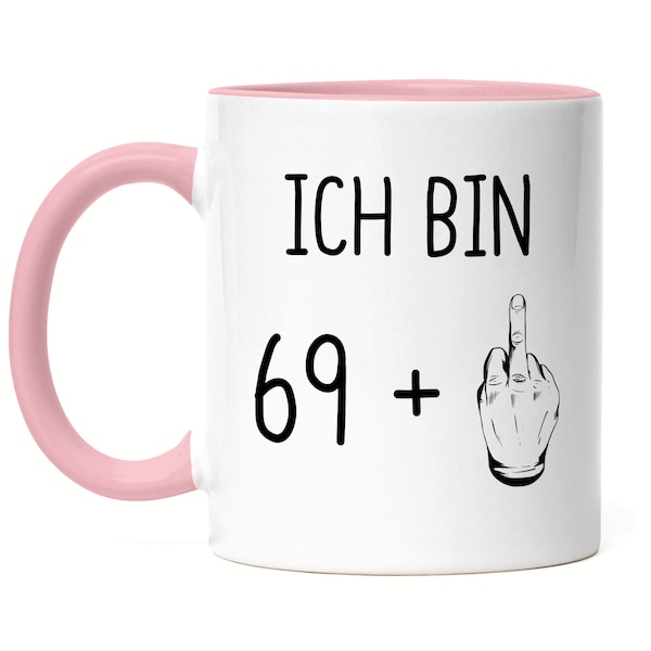 70. Geburtstag Tasse Rosa Mittelfinger Humorvolle Geschenkidee Runder Geburtstag 70 Jahre Alt Originell