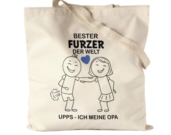 Best Farter In The World Oops I Mean Grandpa Cloth Bag Jute Bag Canvas Grandfather Fart Farts Farter Heart Person Love Grandchild Heart