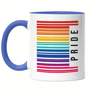 LGBT Pride Mug Blue Rainbow Barcode Gay LGBTQ Queer CSD Pride Week Gift