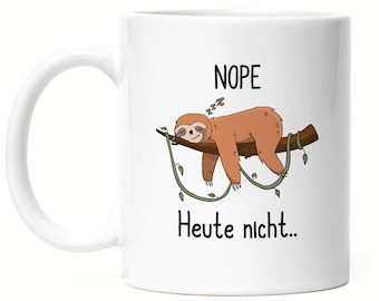 Not Today Mug Sloth Funny Saying Irony Rude Lazy Office Colleague Gift