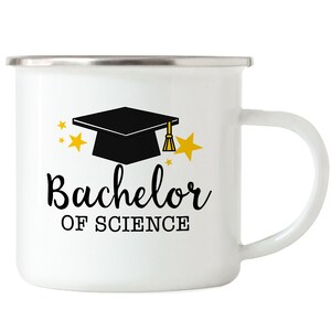 Bachelor of Science Emaille Tasse Blau Abschluss Geschenk Studium Absolvent Bachelorabschluss Studium Uni