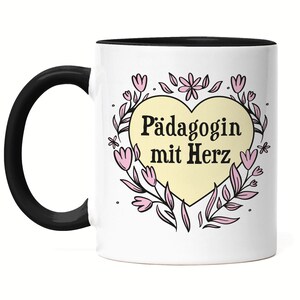 Educator with Heart Mug Black Gift Idea To Say Thank You Best Educator