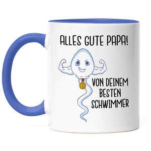 Happy Dad From Best Swimmer Mug Blue Father&#39;s Day Gift Birthday Funny Motif Son Gift Idea