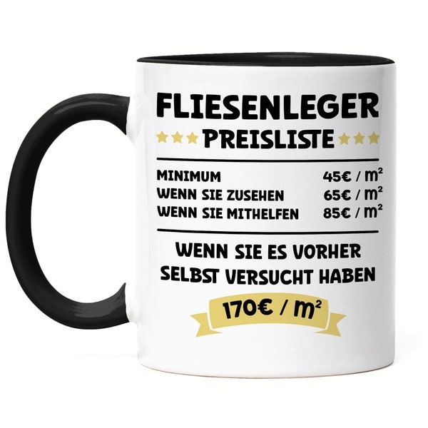 Fliesenleger Preisliste Tasse Schwarz Fliesen Platten Wand Böden Küchen Hausfassaden Mosaik Arbeit Job