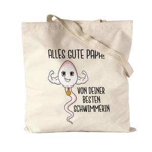 Happy Dad From Best Swimmer Bag Father&#39;s Day Gift Funny Motif Daughter Gift Idea Jute Bag