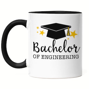 Bachelor of Engineering Tasse Schwarz Abschluss Geschenk Studium Absolvent Bachelorabschluss Uni