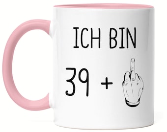 40.o cumpleaños taza rosa dedo medio idea de regalo humorístico cumpleaños redondo 40 años original