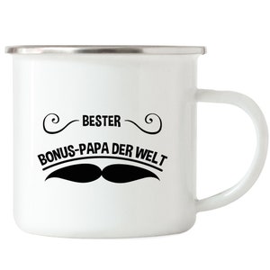 Mejor taza de esmalte de papá extra que dice la idea de regalo del día del padre Mejor papá barba