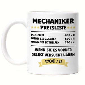 Mechanic Mug White Machines Components Maintenance Repair Profession Work Job