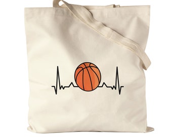 Basketball fabric bag jute bag canvas life team player team sport basket ball sport jersey team heartbeat heart