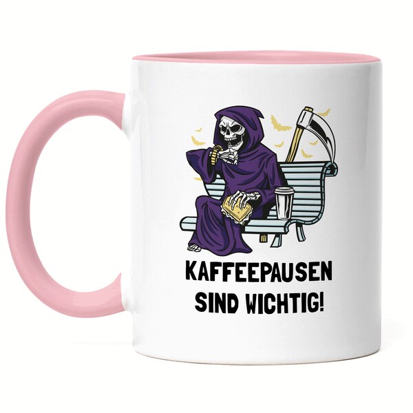 Kaffeepausen Sind Wichtig Rasse Rosa Kaffeeliebhaber Coffeelover Halloween Pause Humor Sense Sarkasmus Humor