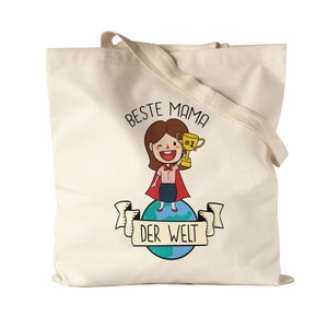 La migliore mamma del mondo, borsa in iuta, borsa in tessuto, trofeo in tela, idea regalo per il 1° posto, compleanno, festa della mamma