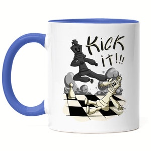 Kick It Mug Blue Chess Player Chessboard Chess Gift Idea For Chess Fans