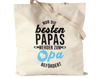 Only The Best Dads Get Promoted To Grandpa Jute Bag Fabric Bag Canvas Gift Announcement Pregnancy Grandchildren