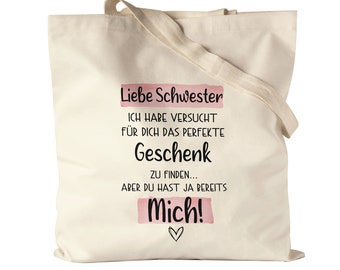 Sister Gift Jute Bag Fabric Bag Canvas With Saying Favorite Sister Gift Idea Humor Sarcasm