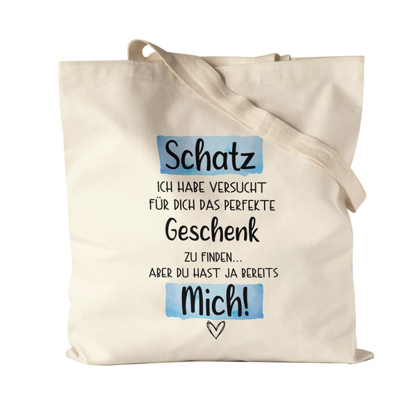 Schatz Geschenk Jutebeutel Stoffbeutel Canvas  Mit Spruch Ehemann Freund Partner Humor Sarkasmus Geschenkidee