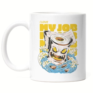 Tazza di carta igienica bianca merda amore compito lavorativo andare in bagno toilette carta igienica affari igienici