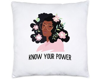 Cushion incl. filling Know Your Power saying motif gift for superheroines women power women's day feminism