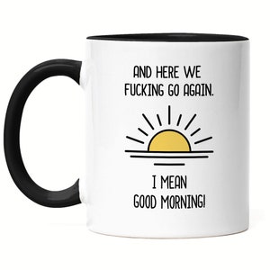 God morgon mugg svart ordstäv soluppgång arbete kontor god morgon presentidé kollegor chef vänner