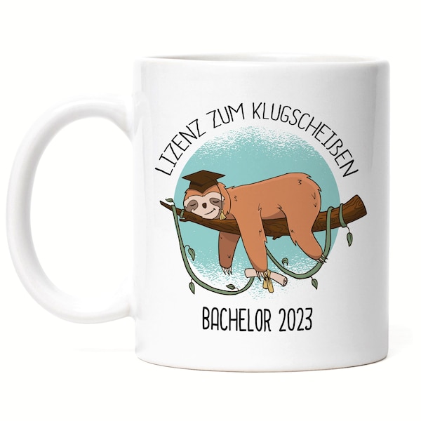 Tasse de Bachelor 2023 Cadeau de graduation Diplômé Diplômé Sloth Coffee Cup Uni College