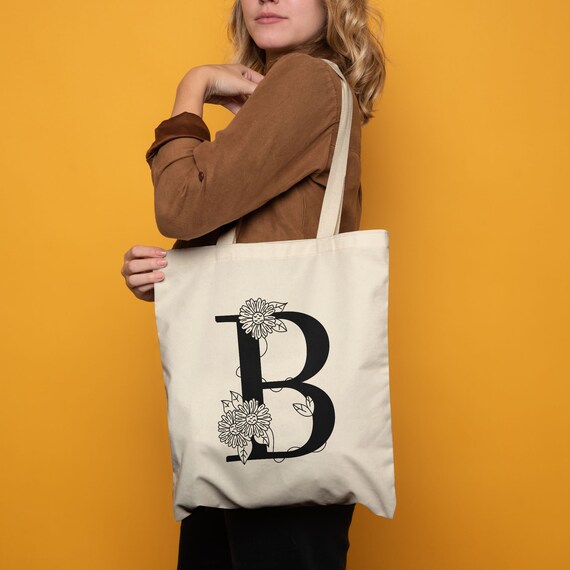 Bolsa de cartas B Bolso con letra Alfabeto Monograma Motivo floral Idea de regalo Primera carta Etsy Espana