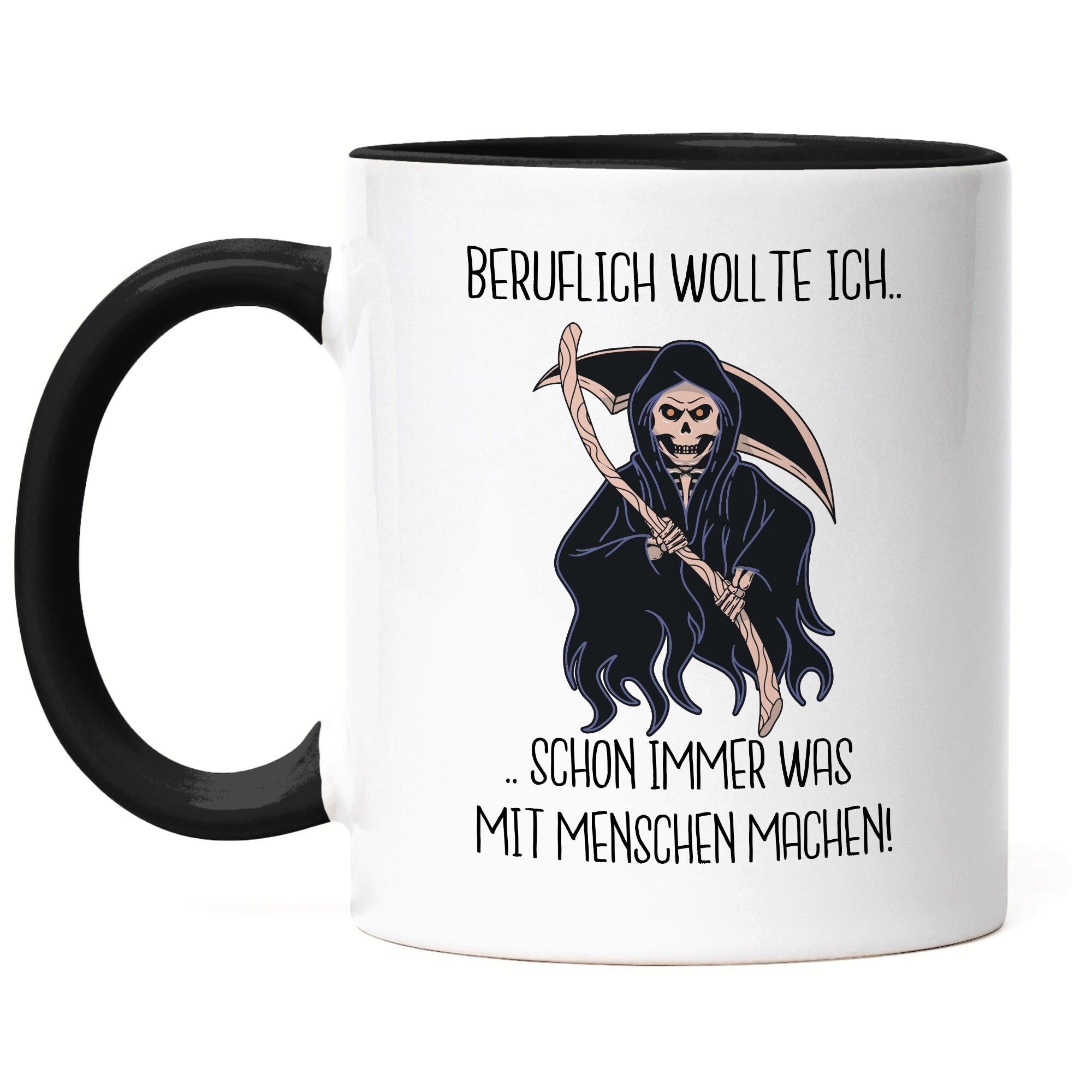 Tasse à Café Noire Avec Inscription Humoristique En Allemand « Ich