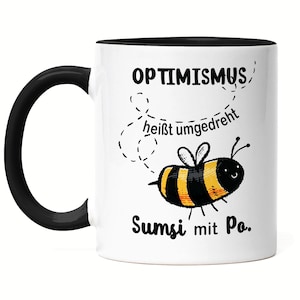 Ottimismo significa Sumsi capovolto con tazza Po Black Bee Idea regalo divertente Pun Humor