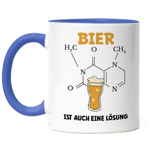 Beer Is Also A Solution Cup Blue Foam Beer Mug Half Beer Alcohol After Work Wheat Yeast Hops Alcoholic