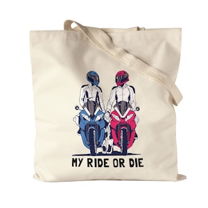 My Ride Or Die Jute Bag Fabric Bag Motorcycle Motif Motorcyclist Moped Motorcyclist Motorcycle Tour Bike Couple Speed Street