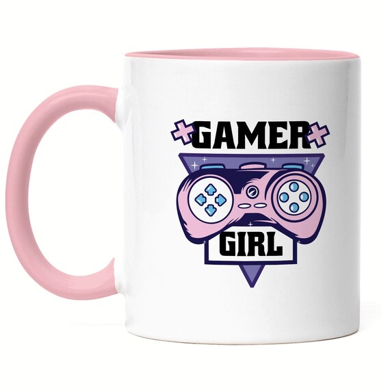 Gamer Girl Tasse Rosa mit süßem Spielkonsole Motiv für Frauen  Mädchen die gerne Konsole zocken Streamerin  PC Zocken