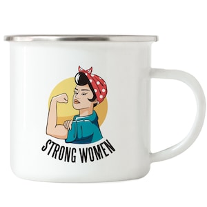 Sterke vrouwen emaille mok zeggen motief cadeau voor superhelden Vrouwen Power Vrouwendag Feminisme