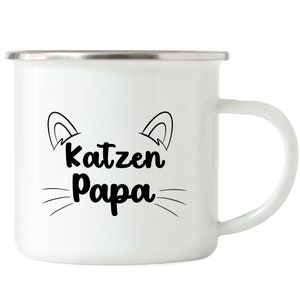 Taza esmaltada de papá gato, regalo de papá gato, amante de los gatos, dueño de gato, taza de café gatito gato