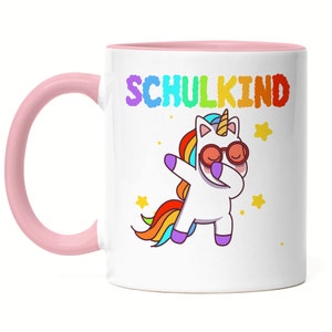 Schoolchild Mug Pink School Enrollment Gift Unicorn Unicorn Fans Colorful Motif Rainbow
