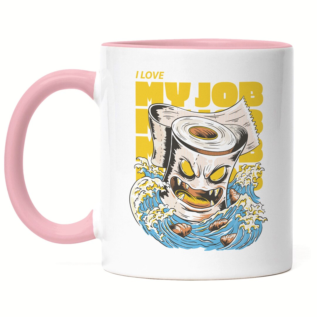 Toilet Paper Cup Pink Shit Love Job Task Toilet Toilet Toilet Paper
