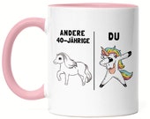 Taza De 40 Cumpleaños, Taza De Unicornio, Regalo De 40 Cumpleaños