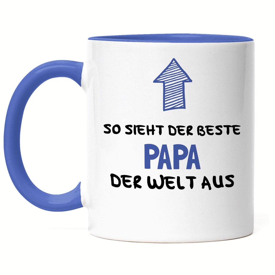 So Sieht Der Beste Papa Der Welt Aus Tasse Blau Etsy Portugal