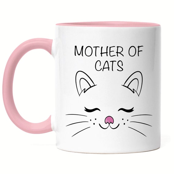 Mother of Cats Cup Pink Cat Mom Gift Cat Lover Cat Owner Cats