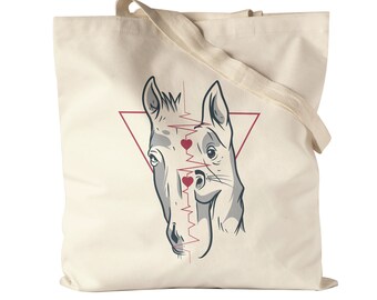 Dog Horse Cloth Bag Jute Bag Canvas Animal Lover Horse Lover Horse Whisperer Dog Lover Riding Hobby Love Animals