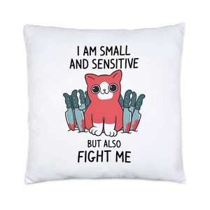 Divertida almohada para gatos con relleno, amante de los gatos, dueño de un gato, regalo para mamá y gato, motivo de gato 40 x 40 cm